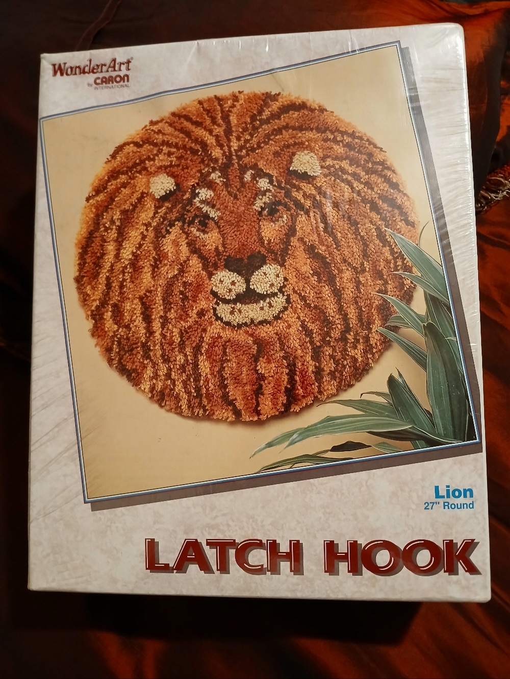 Vintage WonderArt by Caron Latch Hook Lion Wall Hanging